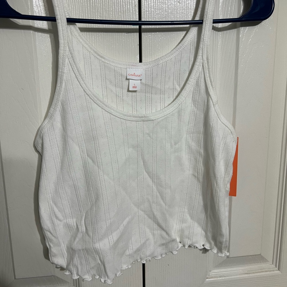 White lettuce trip crop top